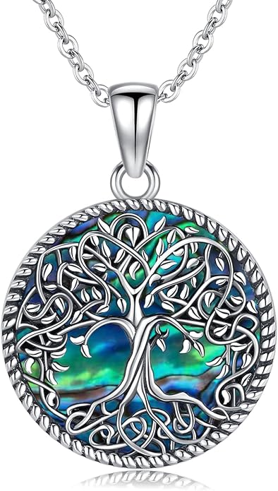Odinstone Tree of Life Necklace, Sterling Silver Pendant for Women Family Tree Necklaces Jewelry for Mom/Wife/Grandma(With Fine Gift Box)