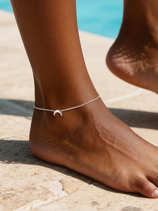 ChainsPro Anklets for Women Waterproof, Adjustable Stainless Steel/ Sterling Silver/14K Gold Plated Ankle Bracelets for Women, Non Tarnish Layered Anklets Beach Jewelry Gifts for Swimming & Daily Wear (Send Gift Box)