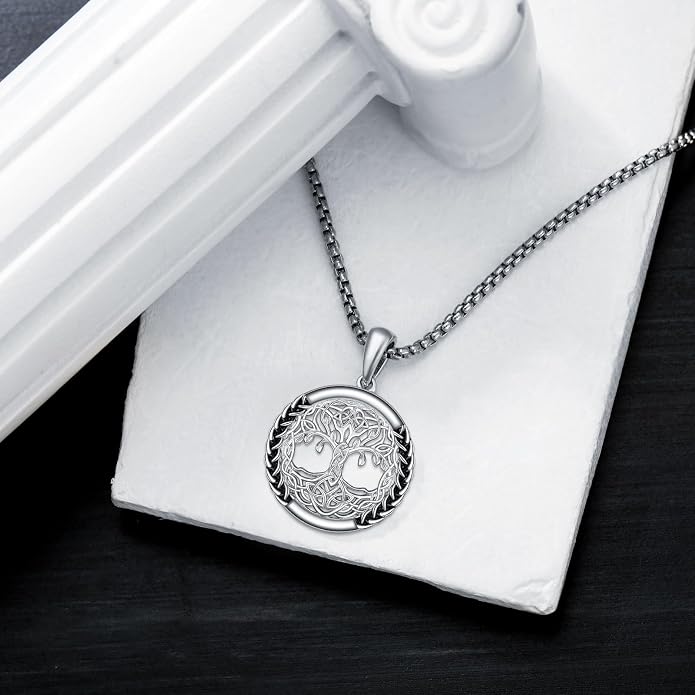S925 Sterling Silver Poseidon Trident/Peace Sign/Coexist Peace Symbol/Pirate/Arrowhead/Flower of Life/Thor's Hammer Jewelry Necklace Gifts for Women Men