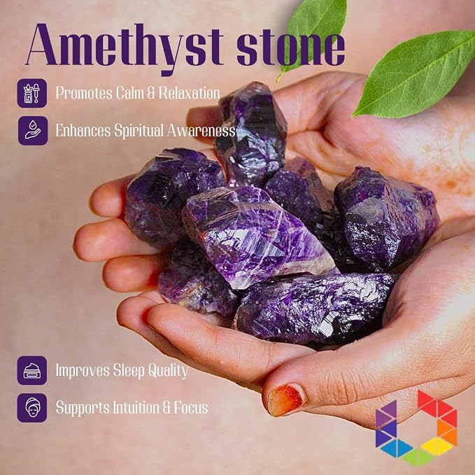 Large 1.25-2.0” Natural Amethyst Raw Crystals Stones for Meditation, Chakra, Reiki, Crystal Grid, Energy Work, Wire Wrapping, Tumbling & Spiritual Home Decor