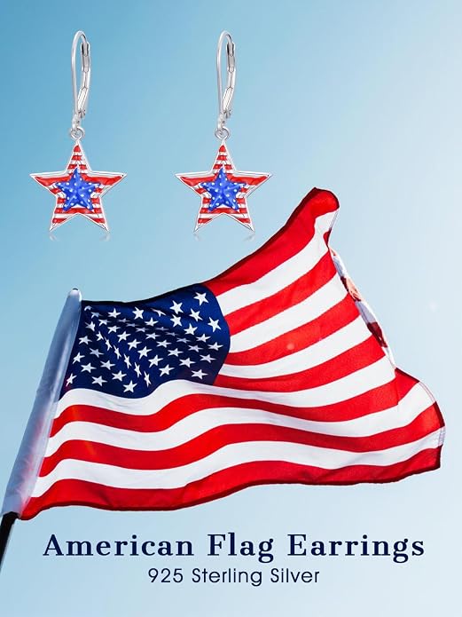 Seiyang Dangle Earrings 925 Sterling Silver Animal/American Flag/Turquoise Dangle Drop Earrings Jewelry Gifts for Women