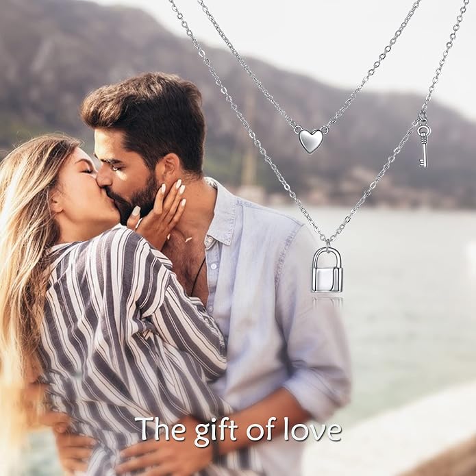 MONGAS Tree of Life/Infinity Cross/Lock and Key/Lotus/Hamsa/Horse/Strawberry/Opal/Lariat/Dragonfly/Heart/Violin Layered Necklace Sterling Silver for Women