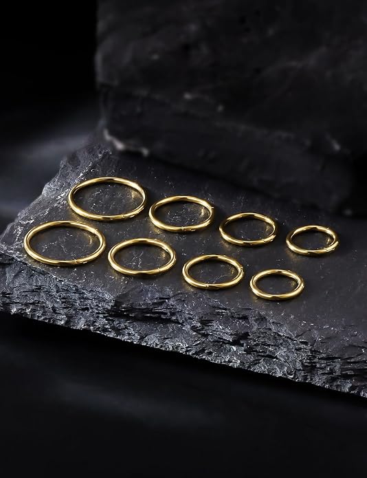 20G 18G 16G 14G 12G 10G 8G 6G Nose Rings Hoops 316l Surgical Steel Clicker Septum Lip Ring Tragus Helix Daith Rook Conch Snug Cartilage Lobe Earrings Hoop Piercing Jewelry For Women Men