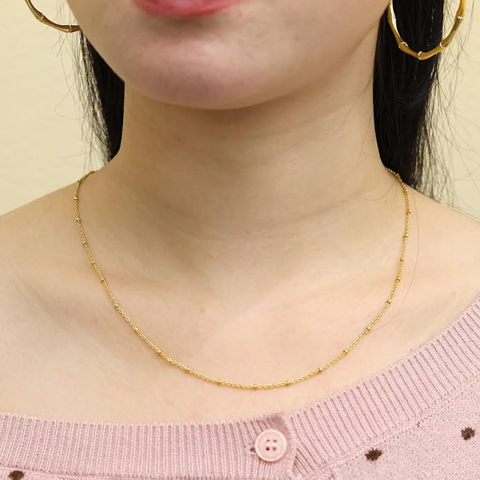14K Gold Plated Paper Clip Chain Link Necklace Satellite Cross Key Starfish Turquoise Heart Necklace for Women