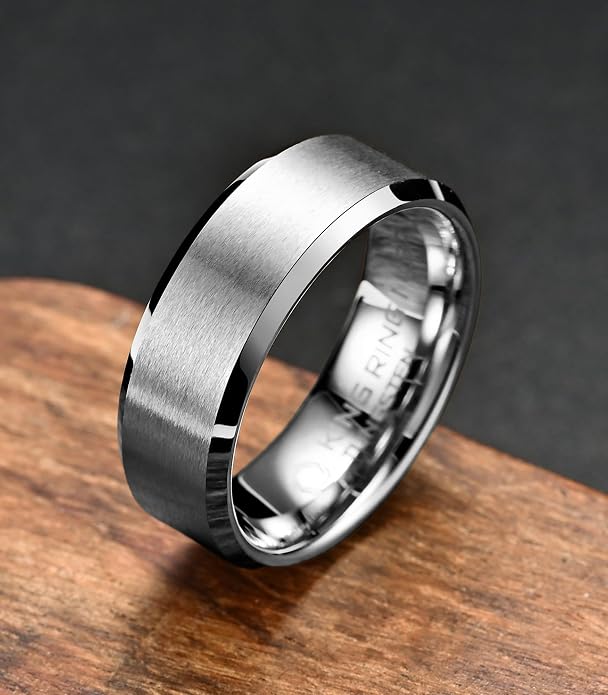 King Ring Tungsten 4/6/8/10mm Rings – Super Polished Matt Finish Tungsten Rings – Designed in USA
