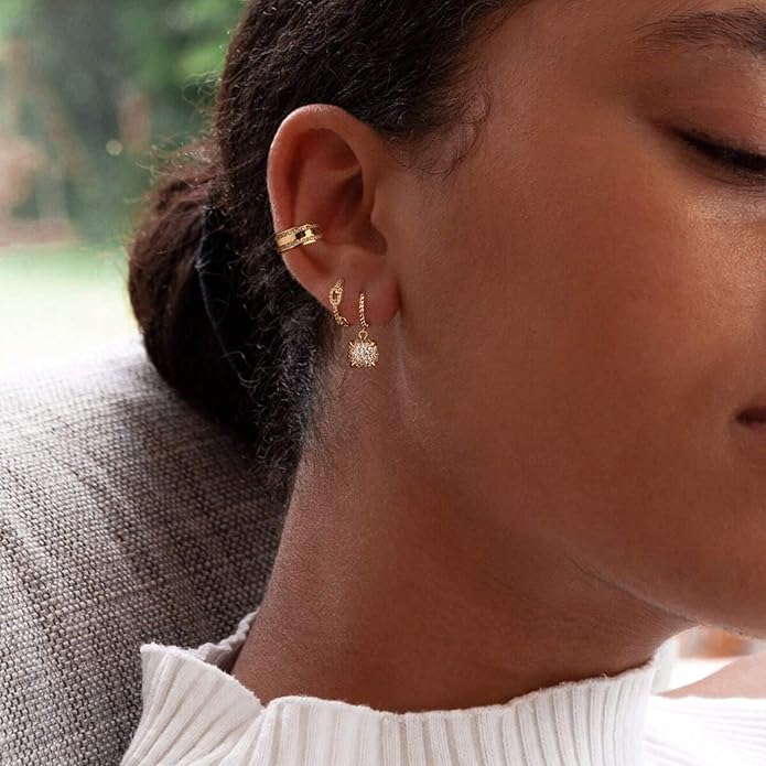 MYEARS Women Ear Cuff Earring Gold Non Pierced Ear Cartilage Clip on Wrap Hoop 14K Gold Filled Tiny Boho Beach Simple Minimalist Delicate Handmade Hypoallergenic Jewelry Gift-Sold as Single/Pair