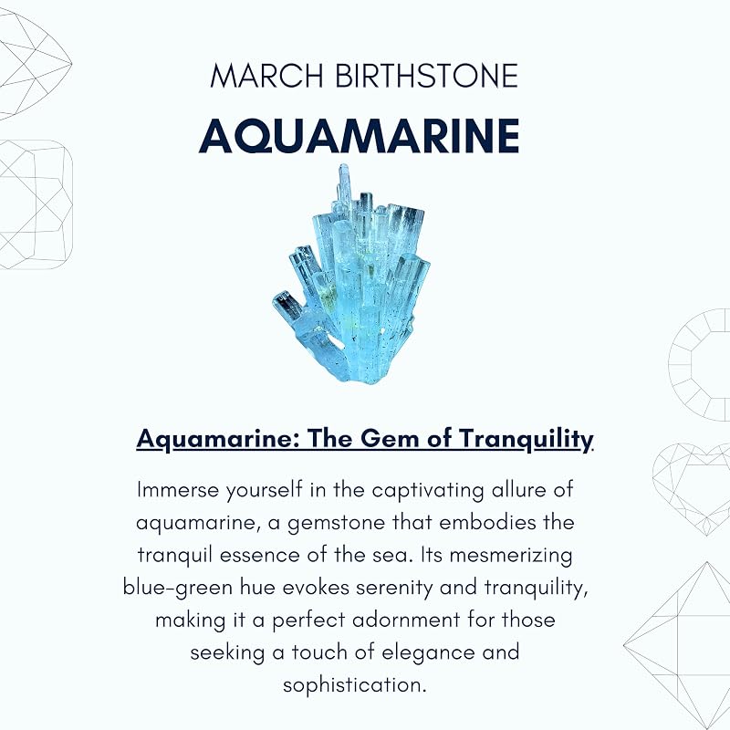 Aquamarine Necklace for Women, Premium Beaded Gold Necklaces for Women - Tarnish Free 18K Gold Vermeil Certified S925 Classic Statement Necklace Gold Jewelry for Women - Mothers Day Gifts for Mom Wife