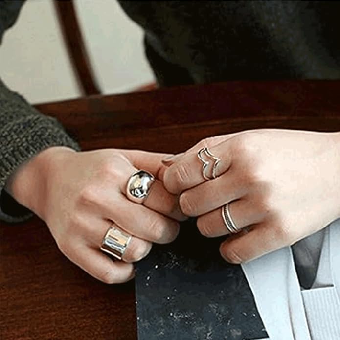 925 Sterling Silver Knuckle Rings for Women Minimalist Thin Stacking Rings Set 3PCS Midi Pinky Ring Size 2.5-8.5
