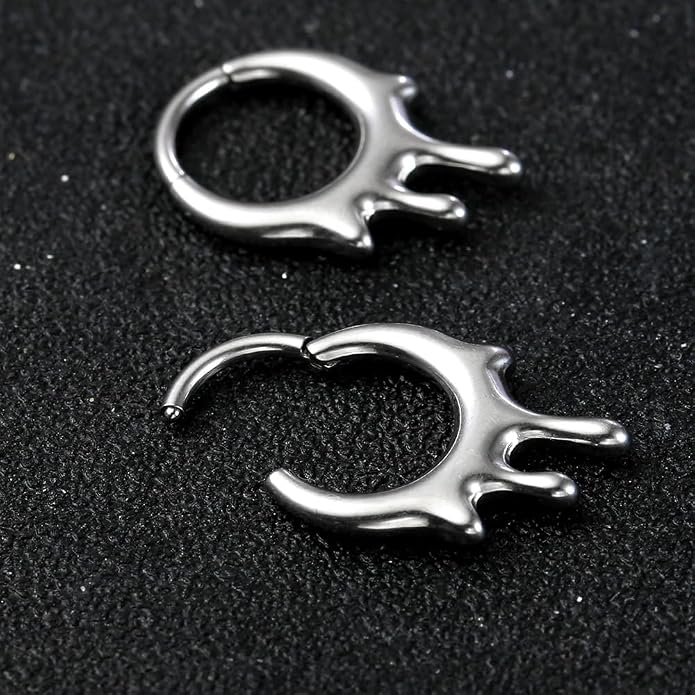 MOQIKAKA16G 8mm Septum Rings - Stainless Steel Segment Nose Rings for Women Men - Hinged Segment Nose Helix Cartilage Clicker Hoop Earrings for Daith Rook Tragus Piercing