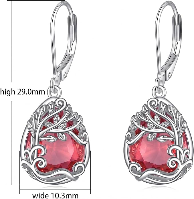 Teardrop Tree of Life/Filigree Earrings for Women Dangle Leverback Earrings Jewelry Gift Anniversary For Her