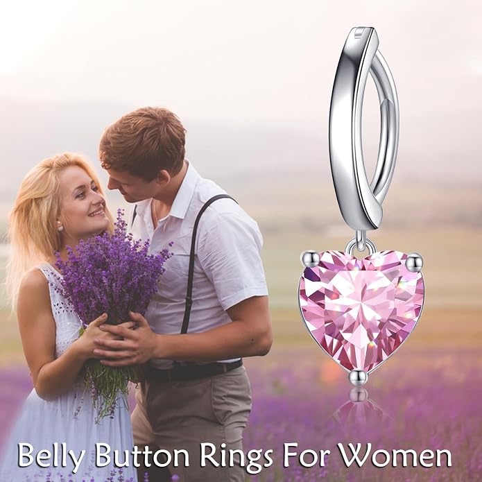 Dangle Clicker Belly Button Ring for Women Surgical Sterling Silver Belly Ring Simple Reverse Navel Rings Body Jewelry