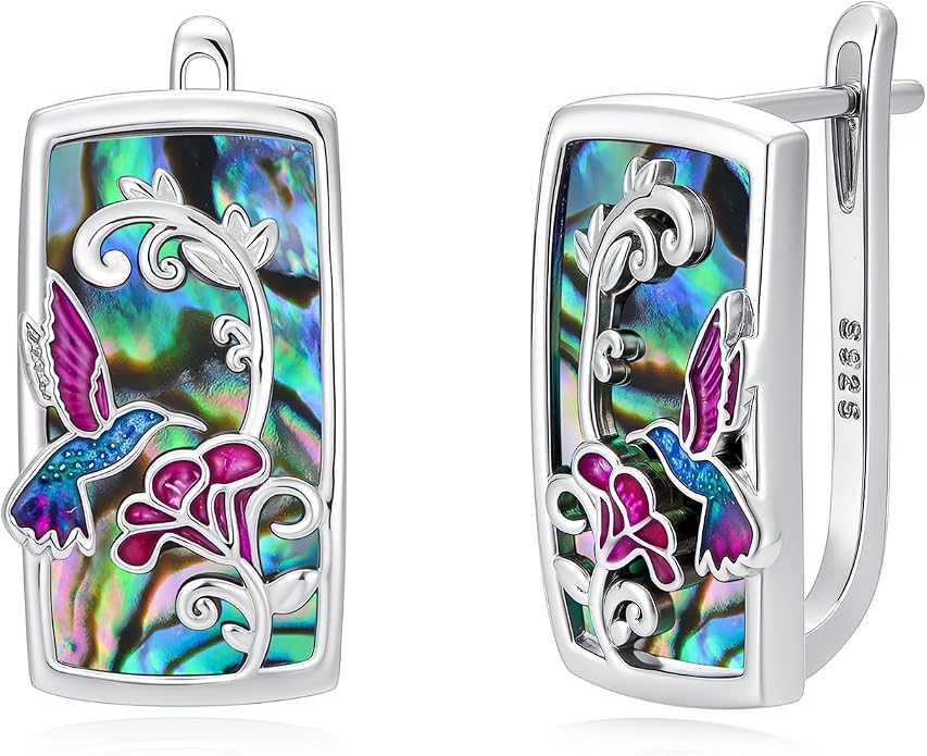 PROESS Abalone Shell Holy Mountain/Mustard Seed/Animal Earrings 925 Sterling Silver Mountain Jewelry Animal Lovers Gifts for Women