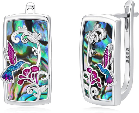 PROESS Abalone Shell Holy Mountain/Mustard Seed/Animal Earrings 925 Sterling Silver Mountain Jewelry Animal Lovers Gifts for Women