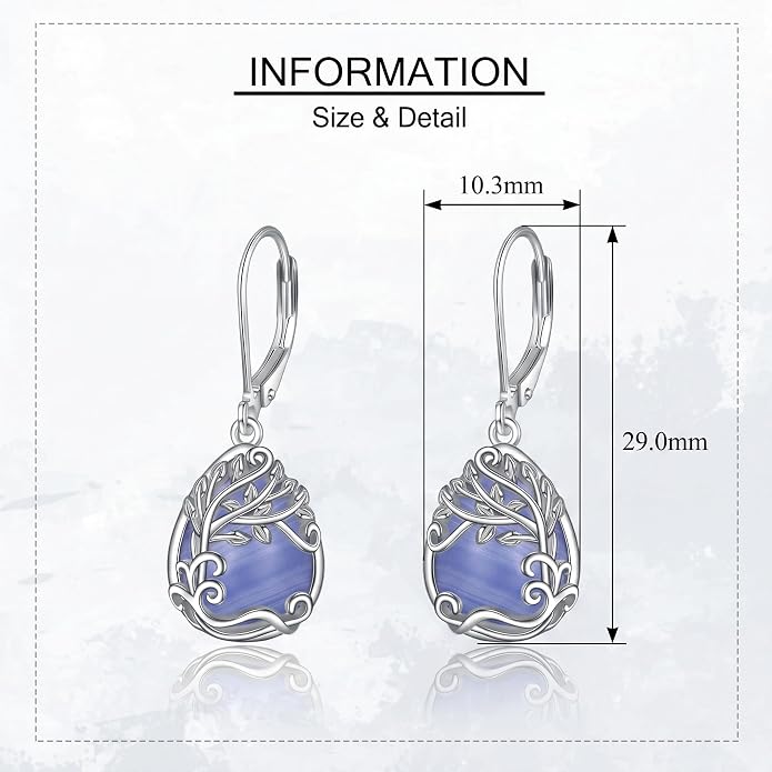 Teardrop Tree of Life/Filigree Earrings for Women Dangle Leverback Earrings Jewelry Gift Anniversary For Her