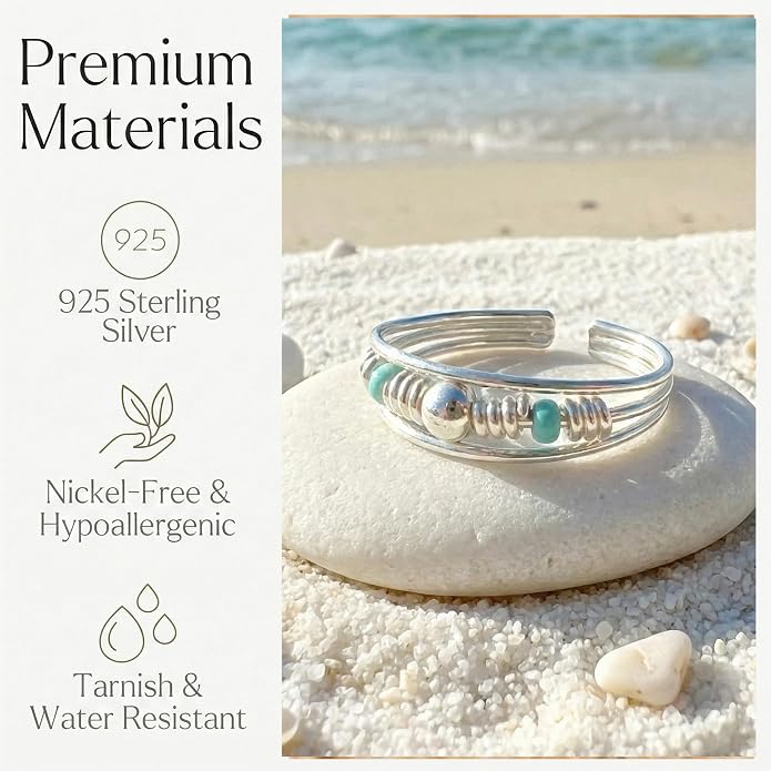 Sterling Silver Toe Ring, Handmade Adjustable Open Band, Minimalist Dainty Summer Beach Foot Jewelry for Women, Can Be Worn as Knuckle or Pinky Ring