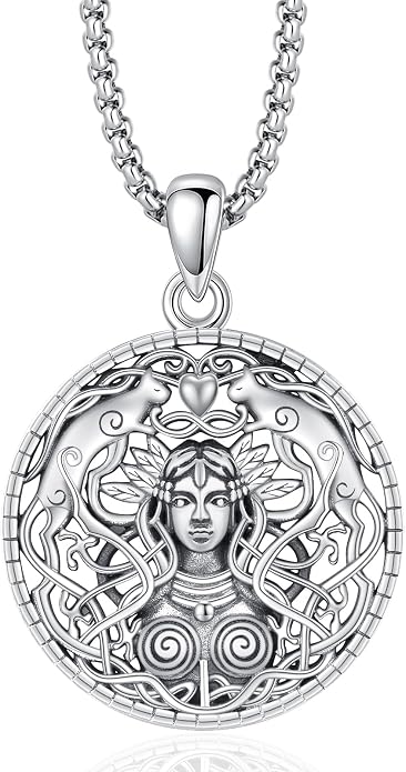 Eusense Viking Necklace for Men Women 925 Sterling Silver Pendant Thors Hammer/Norse Runes/Odin's Ravens/Wolf/Dragon/Snake/Yggdrasil/Freya/Helm of Awe/Valknut/Triskelion/Axe/Shield Viking Jewelry