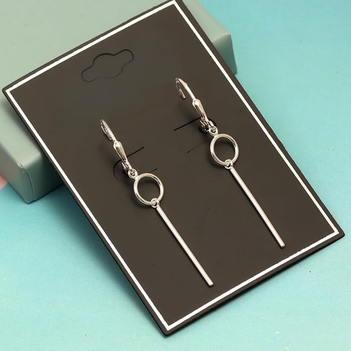 LeCalla 925 Sterling Silver Teardrop Dangle Earrings for Women | Lightweight Vertical Drop Dangle Earrings | Minimalist Dangling Earring Jewelry Gifts for Women
