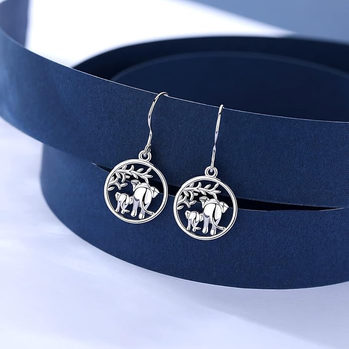 AEONSLOVE Elephant Sterling Silver Earrings, Elephant Jewelry for Women, Mother's Day Gift