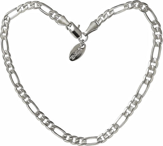 LIFETIME JEWELRY 4mm Figaro Chain Ankle Bracelet - Gold Anklets for Women - 24k Real Gold Plated - Made in USA with Lifetime Replacement