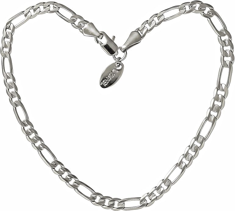 LIFETIME JEWELRY 4mm Figaro Chain Ankle Bracelet - Gold Anklets for Women - 24k Real Gold Plated - Made in USA with Lifetime Replacement
