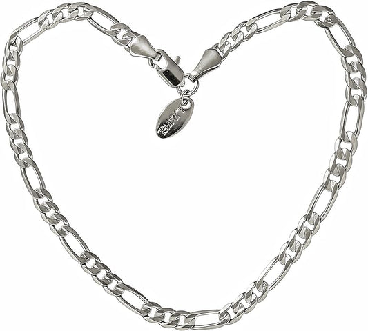 LIFETIME JEWELRY 4mm Figaro Chain Ankle Bracelet - Gold Anklets for Women - 24k Real Gold Plated - Made in USA with Lifetime Replacement