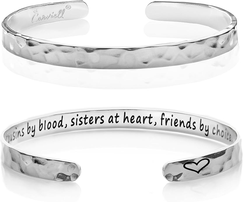 Carviell Bracelet - Gifts for Women – Inspirational, Friendship, Love, Mom, Daughter, Sister, Christian, Graduation, Memorial & Wedding Gifts – 100+ Phrases – Stainless Steel, Gift-Ready