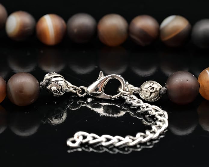 Natural Gemstone Beaded Choker Necklace | 8mm Handmade Adjustable Jewelry for Men & Women | Chakra Balancing Crystal Necklace | Spiritual Gift | Macrame Cord with Extender