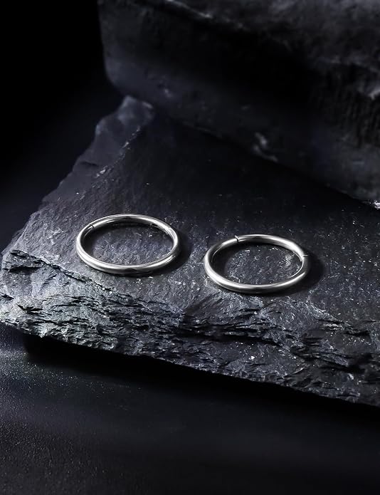 20G 18G 16G 14G 12G 10G 8G 6G 4G 2G Nose Rings Hoops Astm F136 Titanium Clicker Septum Lip Ring Tragus Helix Daith Rook Conch Snug Cartilage Lobe Earrings Hoop Piercing Jewelry For Women Men