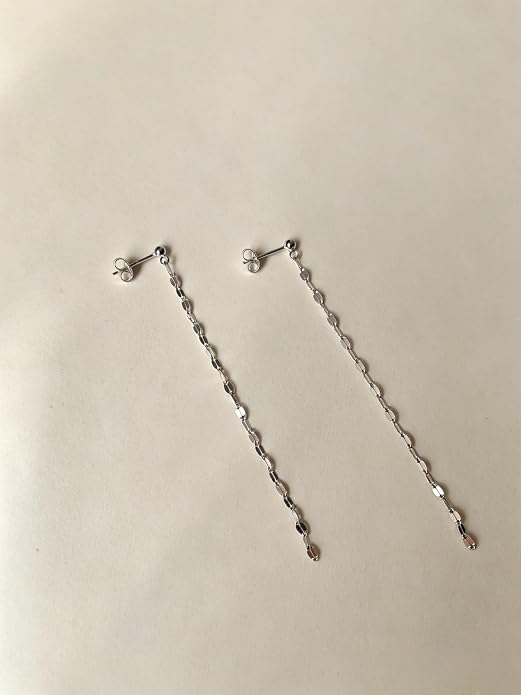 Long Chain Dangle Earrings Dainty Tassel Drop Linear Earrings Hypoallergenic Jewelry