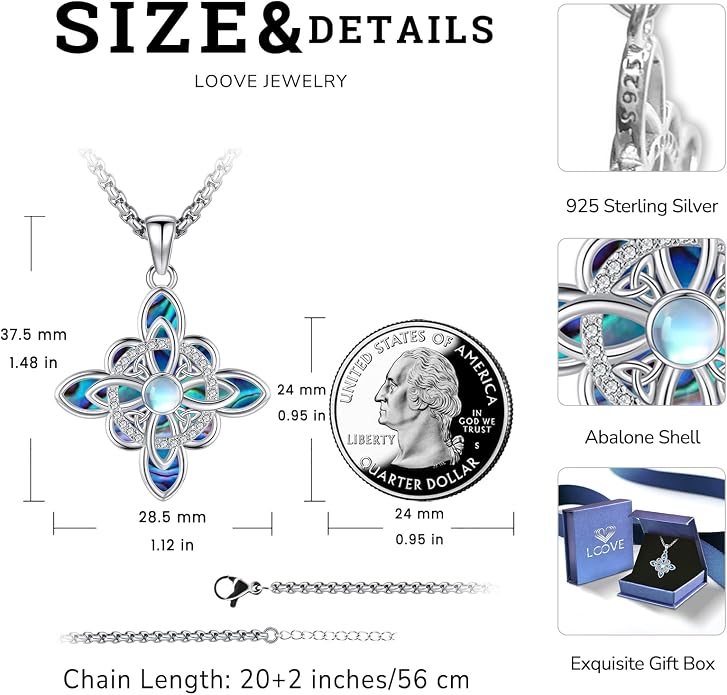 Pentagram Necklace Sterling Silver Triple Moon Goddess/Celtic Knot Witches Knot/Ankh/Sun and Moon/Hecate/Lilith/Santa Muerte/Tetragrammaton Pendant Necklace Pagan Wiccan Magic Egyptian Amulet Jewelry for Women Men