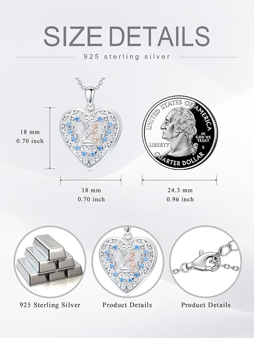 Dorunmo Personalized Locket Necklace 925 Sterling Silver that Holds Pictures Butterfly Birthstone Photo Heart Locket Custom Jewelry Congratulations New Beginnings New Job Gifts for Women