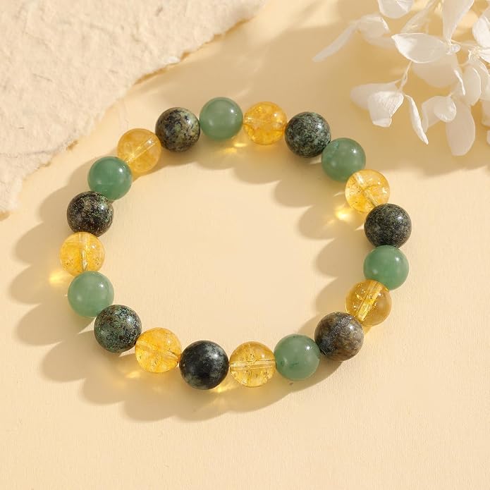 Crystal Vibe - Healing Crystal Bracelet for Women & Men | Natural Gemstone Bead Bracelet | Adjustable Handmade Energy Stone Bracelet | Bracelet for Meditation, Yoga & Daily Wear | Multiple Types