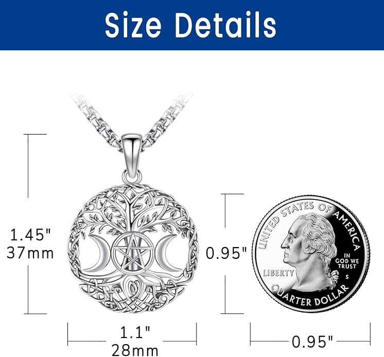 Eusense Viking Jewelry for Men Women Sterling Silver 925 Mjolnir Thors Hammer Pendant Celtic Cross Necklace Wolf Odin Raven Freya Goddess Norse Pagan Compass Vegvisir Yggdrasil Nordic Viking Necklaces Gifts