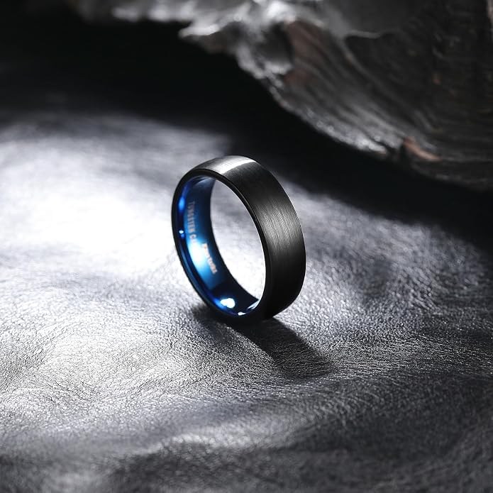 King Will Wedding Band for Men Women, 2/4/6/7/8mm Domed Matte Brushed Tungsten Carbide Rings, Solid/Dual Color Engagement Rings, Comfort Fit