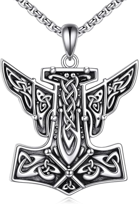POPLYKE Faith/Sword/Mustard Seed/Horse/Wolf/Thor's Hammer/Viking/Devil Eyes Snake Sterling Silver Necklace for Men Jewelry Birthday Gifts