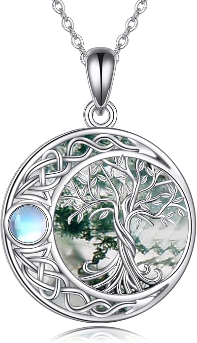 ONEFINITY Tree of Life Necklace 925 Sterling Silver Abalone Shell Celtic Knot Pendant Necklace for Women Jewelry