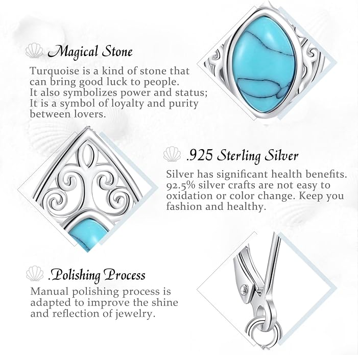 Vito 925 Sterling Silver Teardrop Earrings for Women, Moonstone Turquoise Drop Dangle Earrings Cat Snake Turtle Tree of Life Leverback Earrings Boho Jewelry Gift for Mom Wife