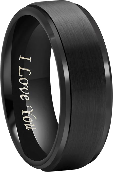CROWNAL 6mm 8mm 10mm Tungsten Wedding Band Ring Men Women Polished Beveled Edge Matte Brushed Finish Center Silver/Rose Gold Tone Comfort Fit Size 5 to 17