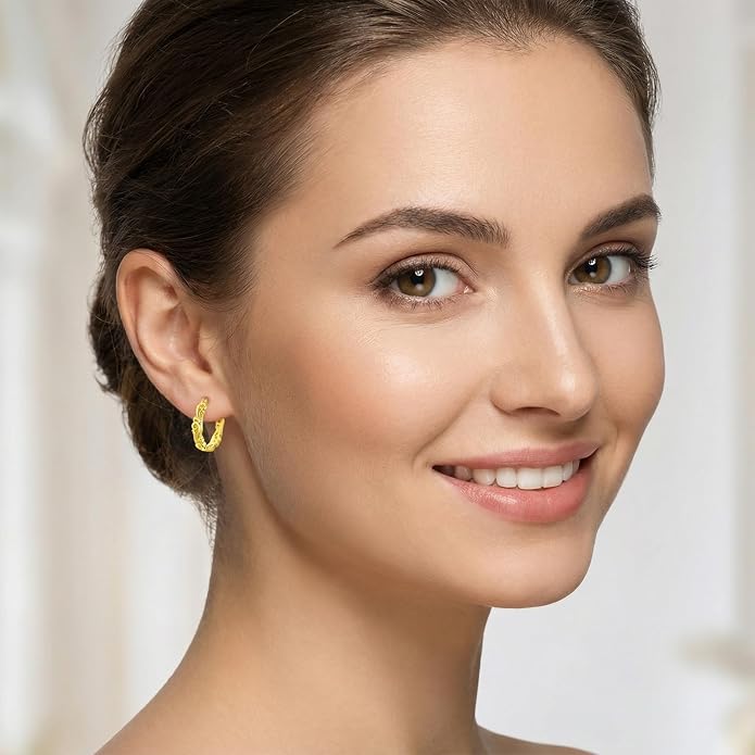Gold Dainty Hoop Earrings for Women Hypoallergenic Lightweight 14K Gold Huggie Earrings Jewelry Valentines Day Gifts for Wife Girlfriend Her