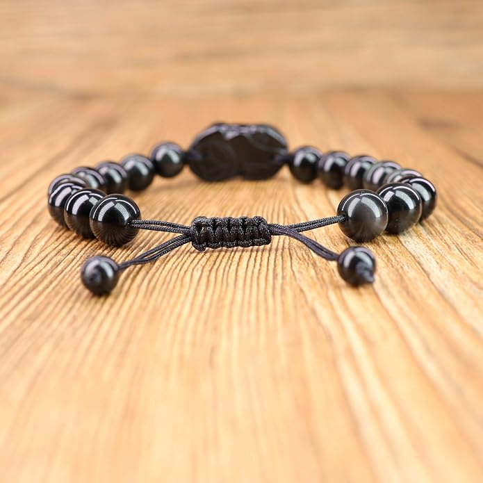 COAI Chinese Feng Shui Pixiu Piyao Stone Tiger Eye/Obsidian/Aventurine Bracelet