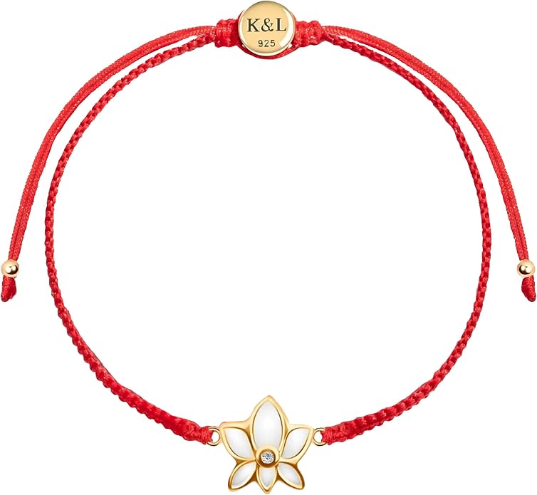 KARMA AND LUCK Adjustable Red String Bracelet, 18K Charm for Women, Handmade in Bali for Luck & Success