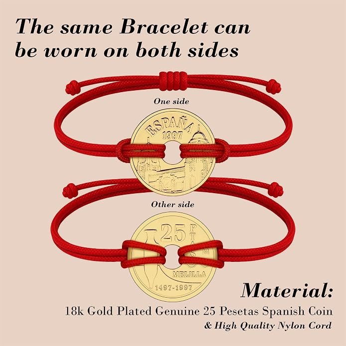 HOBBY OF KINGS Good Luck Coin Bracelet | 18k Gold Plated Wristband | Handmade Jewelry for Collectors and History Lovers