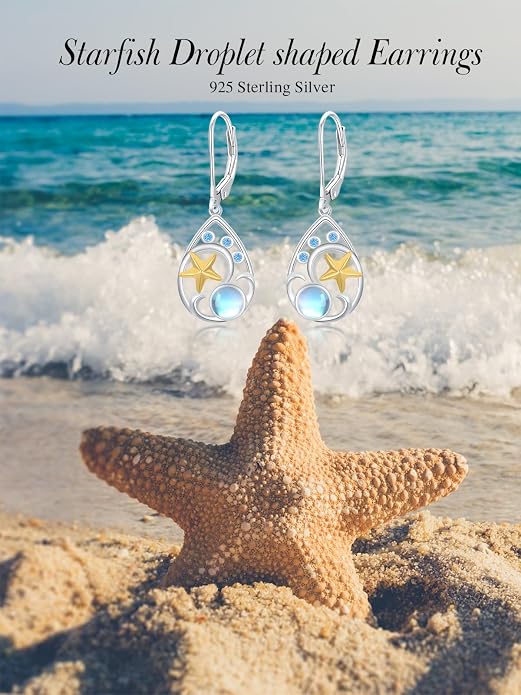 Dorunmo Moonstone Dangle Drop Earrings s925 Sterling Silver Leverback Earrings Filigree Moonstone Jewelry Birthday Gifts for Women