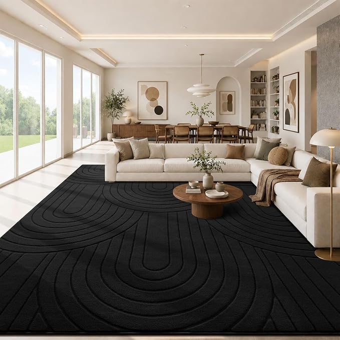 Sour Lemon Area Rugs 9x12 Living Room, Washable Rug Modern Soft Large Area Rug for Bedroom, 3D with Soft High-Low Pile Non-Slip Carpet Mat for Kids Room Dining Room Kitchen Office