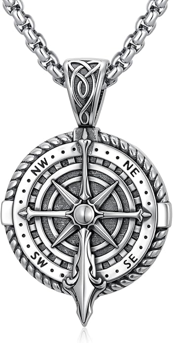 Compass Necklace for Women Graduation Gifts 925 Sterling Silver Celtic Knot Compass Pendant Graduation Jewelry Inspirational Travel Gifts for Women