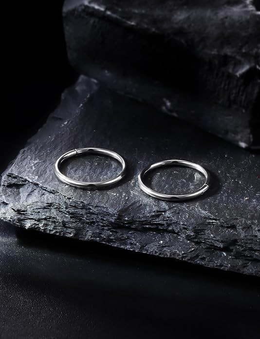 20G 18G 16G 14G 12G 10G 8G 6G 4G 2G Nose Rings Hoops Astm F136 Titanium Clicker Septum Lip Ring Tragus Helix Daith Rook Conch Snug Cartilage Lobe Earrings Hoop Piercing Jewelry For Women Men