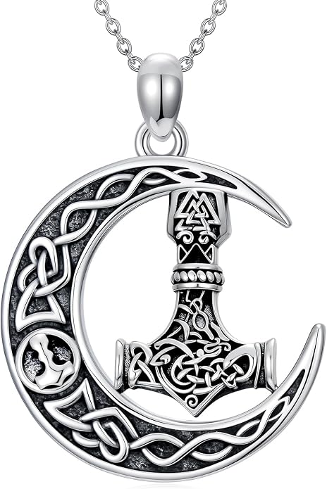 Cross/Pentagram/Tree of Life/Celtic Trinity/Anchor/Thor's Hammer/Sun/Eye of Horus Necklace Moon Pendant Mothers Day Gifts for Women