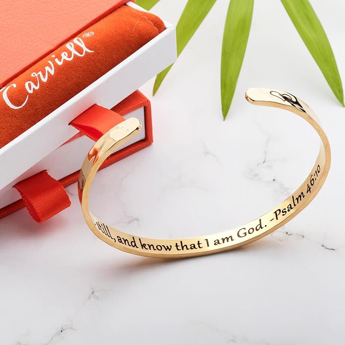 Carviell Bracelet - Gifts for Women – Inspirational, Friendship, Love, Mom, Daughter, Sister, Christian, Graduation, Memorial & Wedding Gifts – 100+ Phrases – Stainless Steel, Gift-Ready