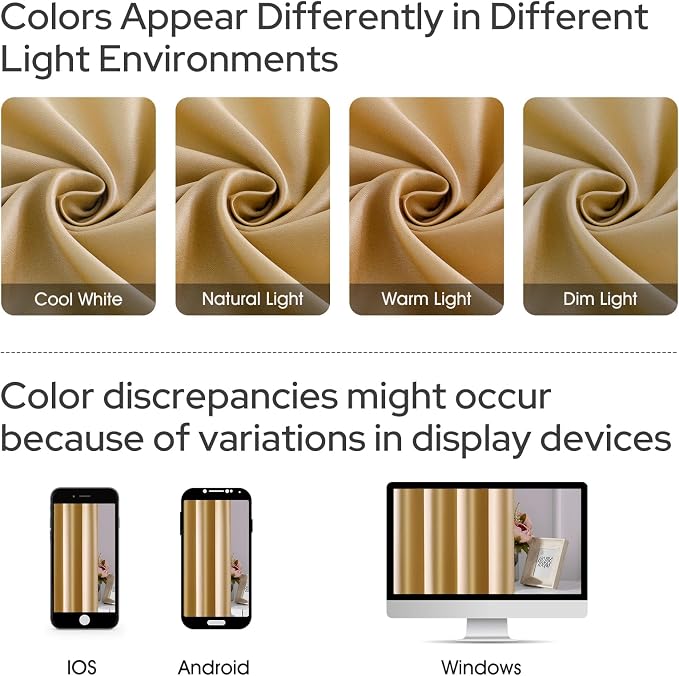 HOMEIDEAS 2 Panels Faux Silk Curtains for Living Room Gold Blackout Luxury Curtains, 52 X 63 Inch Room Darkening Thermal Insulated Christmas Window Drapes for Living Room, Bedroom Decor