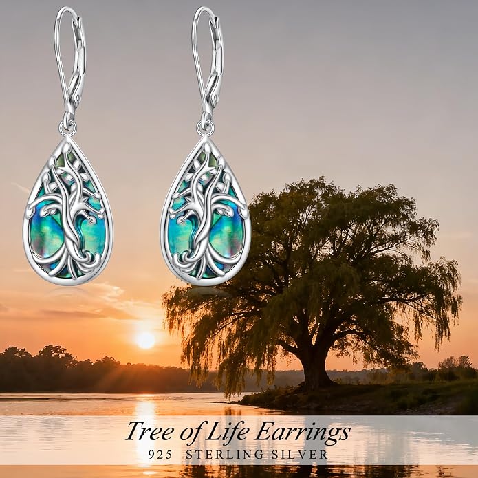 925 Sterling Silver Filigree Dangle Drop Earrings Daisy/Lotus/Rose Flower/Moonstone Leverback Teardrop Earrings for Women Infinity Celtic Knot Daisy Lotus Jewelry for Mothers Day